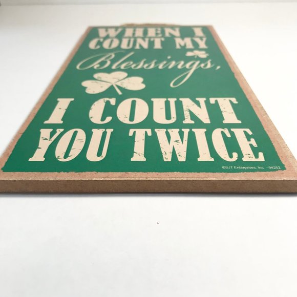 Irish Blessing Wall Door Sign St. Patricks Day Wood Green Shamrock Friendship - Picture 5 of 9